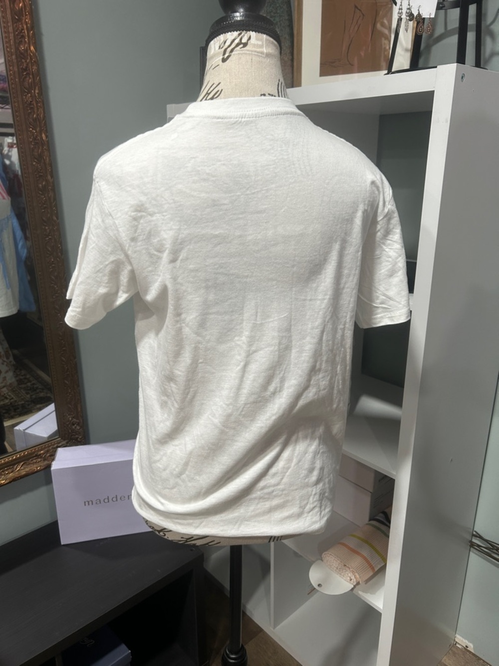 NIRVANA White Short Sleeve Tee with Pink Logo and Blue Graphic - Picture 3 of 3